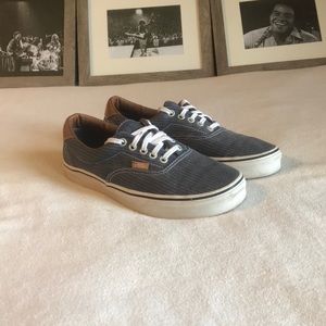VANS Era 56 blue with leather backs skate shoes